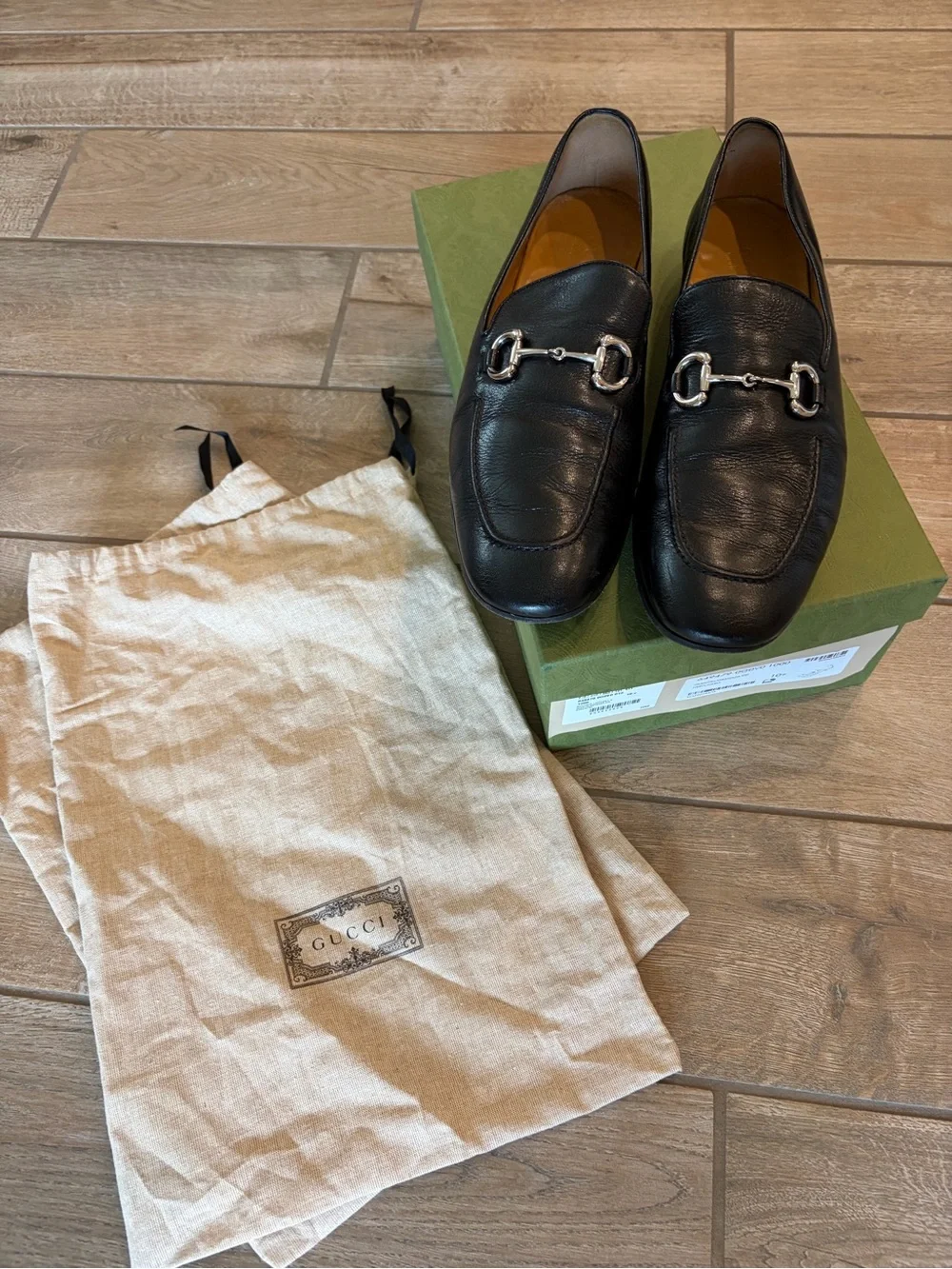 Gucci Horsebit loafers in black leather silver toned hardware Men’s 11.5 US